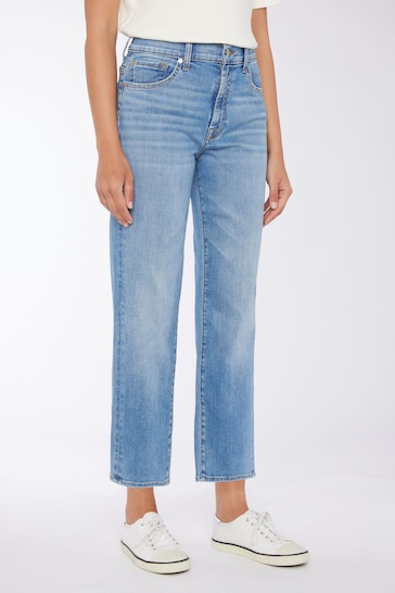 7 For All Mankind The Modern Straight Diary Blue High Rise Jeans