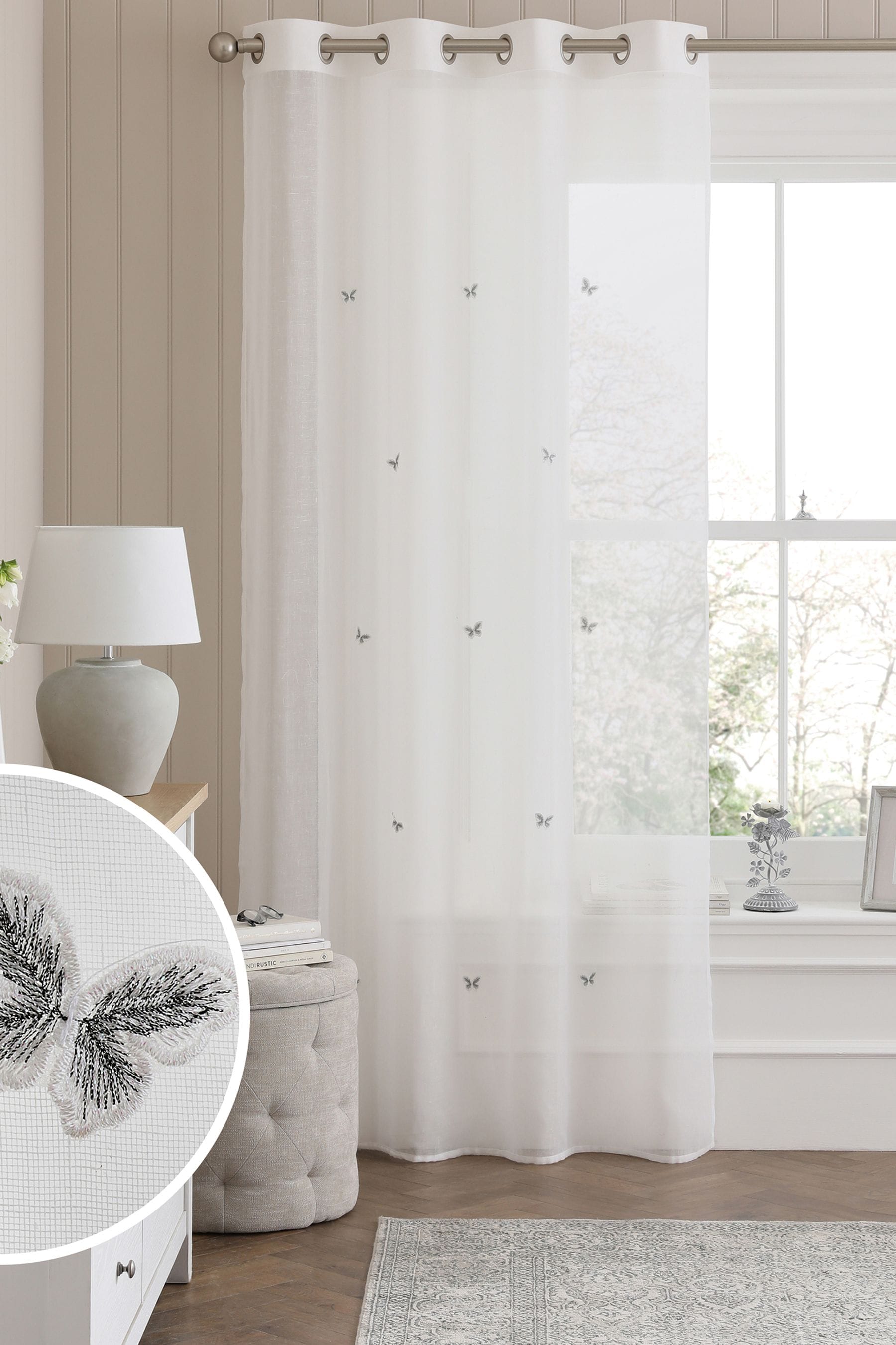 Sheer eyelet outlet curtains