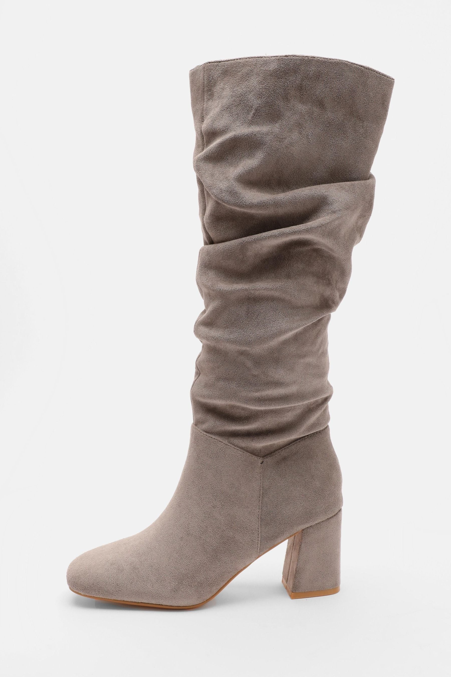 Grey long boots uk shop