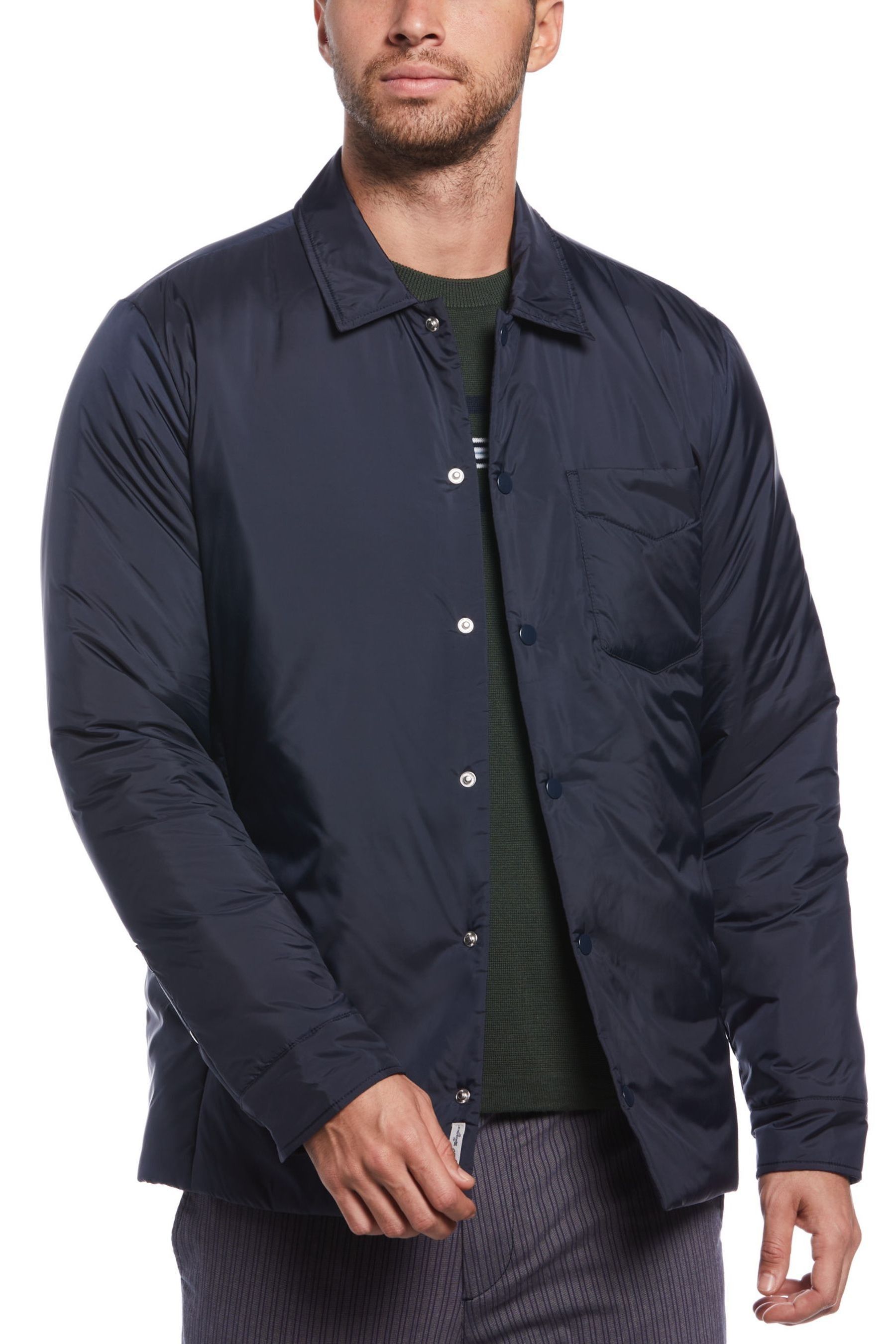 Buy Original Penguin Blue Lightweight Button Up Jacket from the