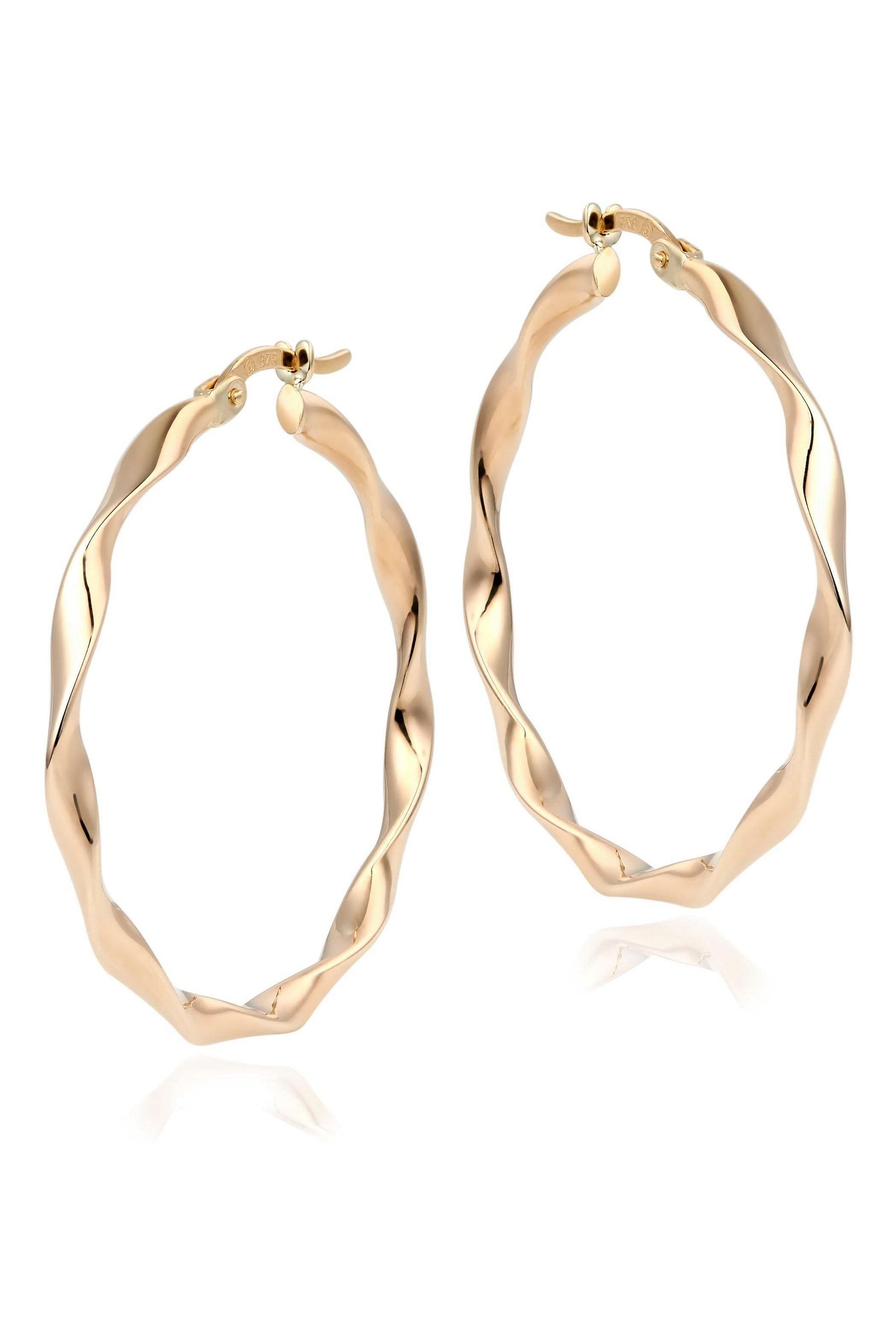 Buy Beaverbrooks 9CT Yellow Gold Twisted Hoop Earrings from the Next UK online shop