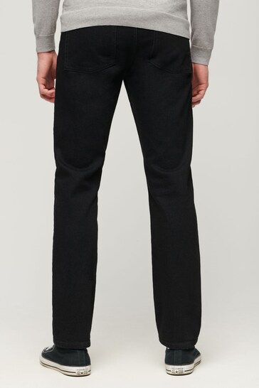Superdry Black Organic Cotton Slim Straight Jeans
