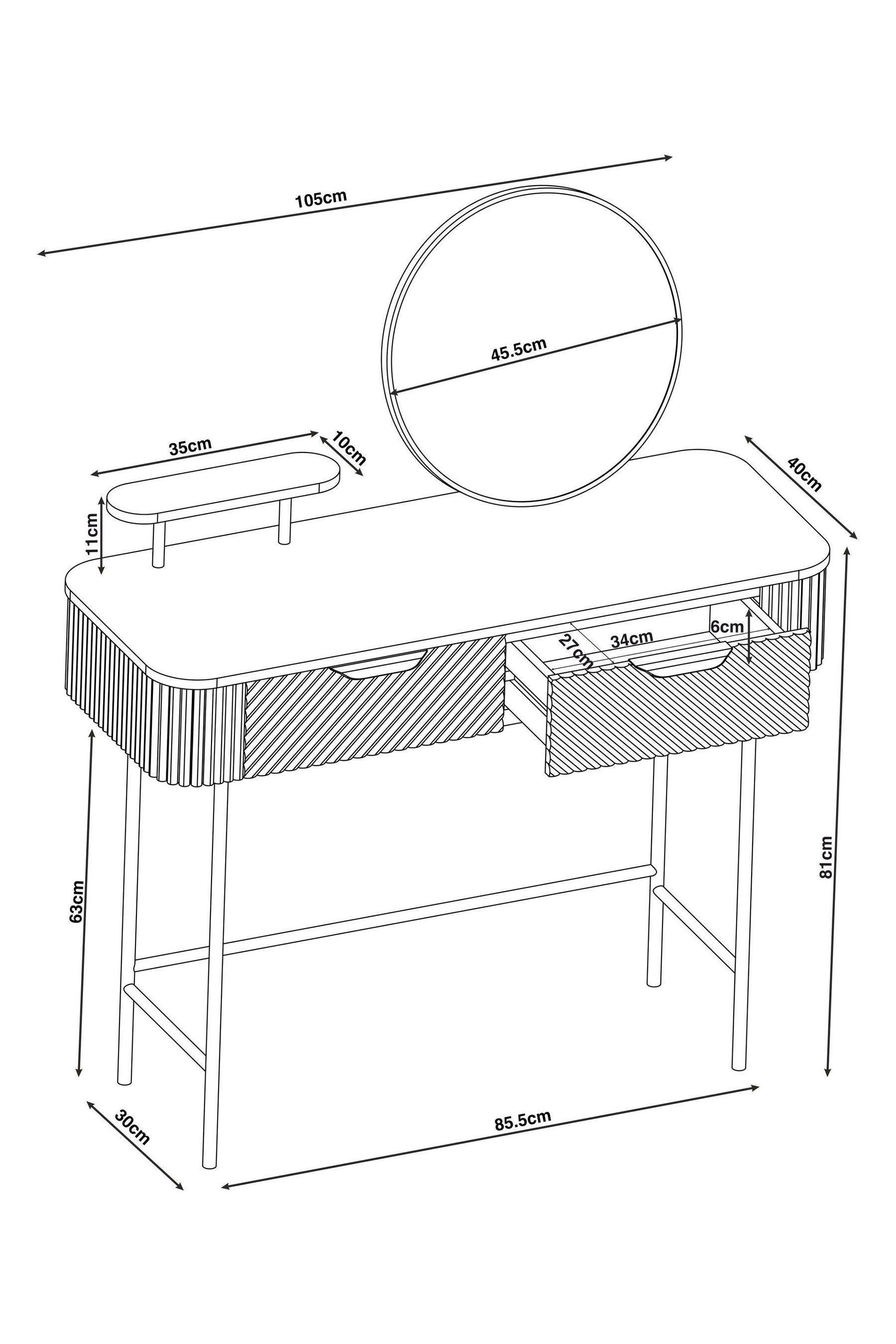 Dark grey dressing table stool sales