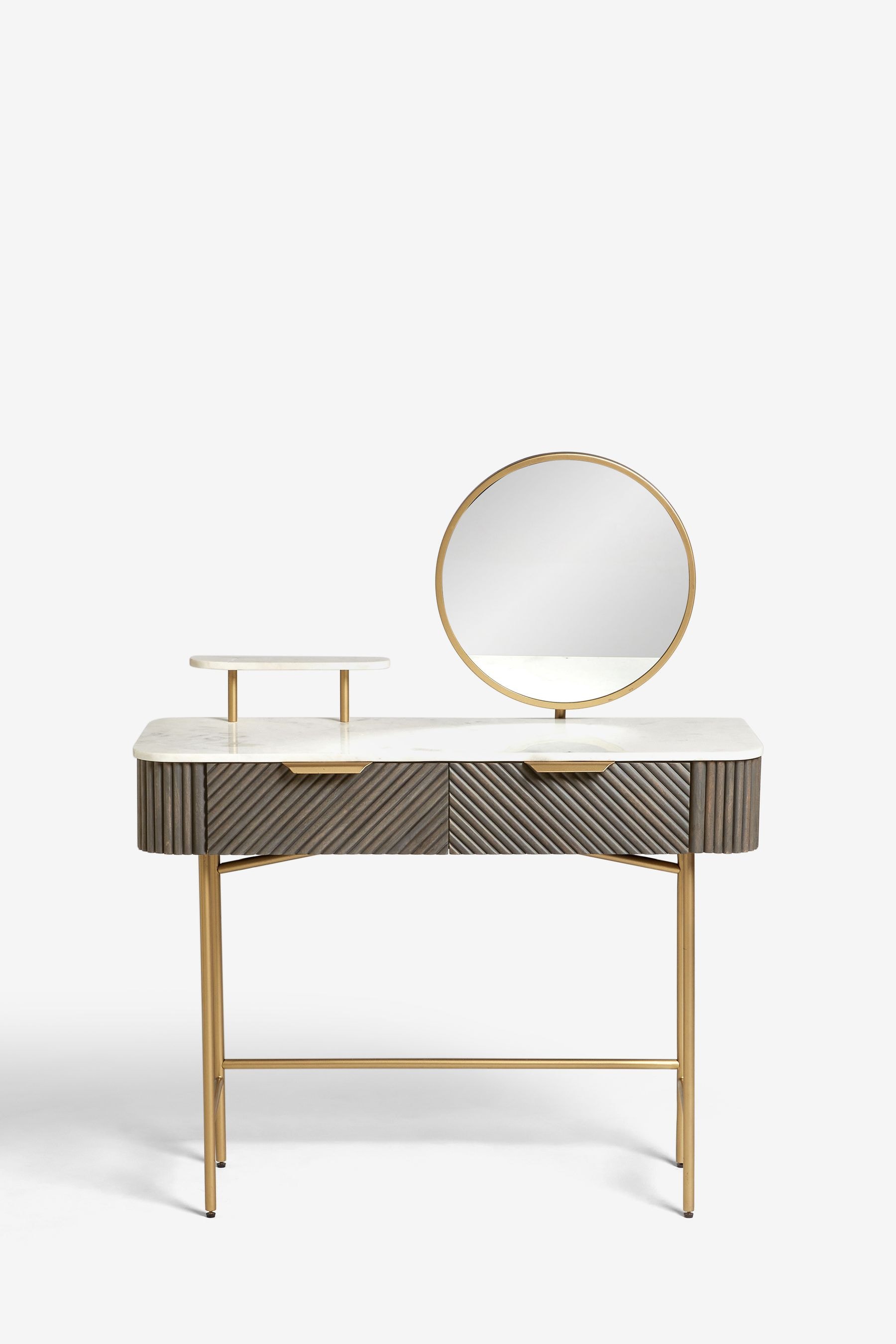 White and deals brass dressing table