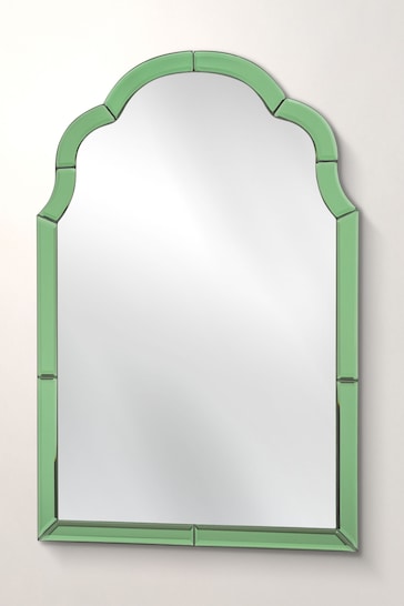 Oliver Bonas Green Aurora Glass Wall Mirror