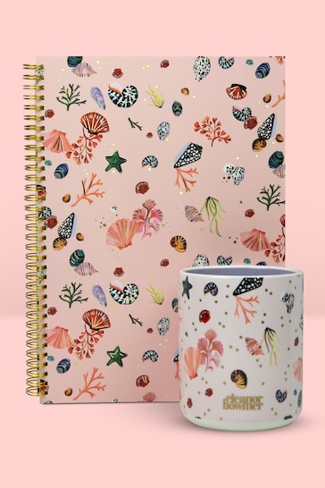 Eleanor Bowmer Pink Shell Notebook & Pen Pot Set