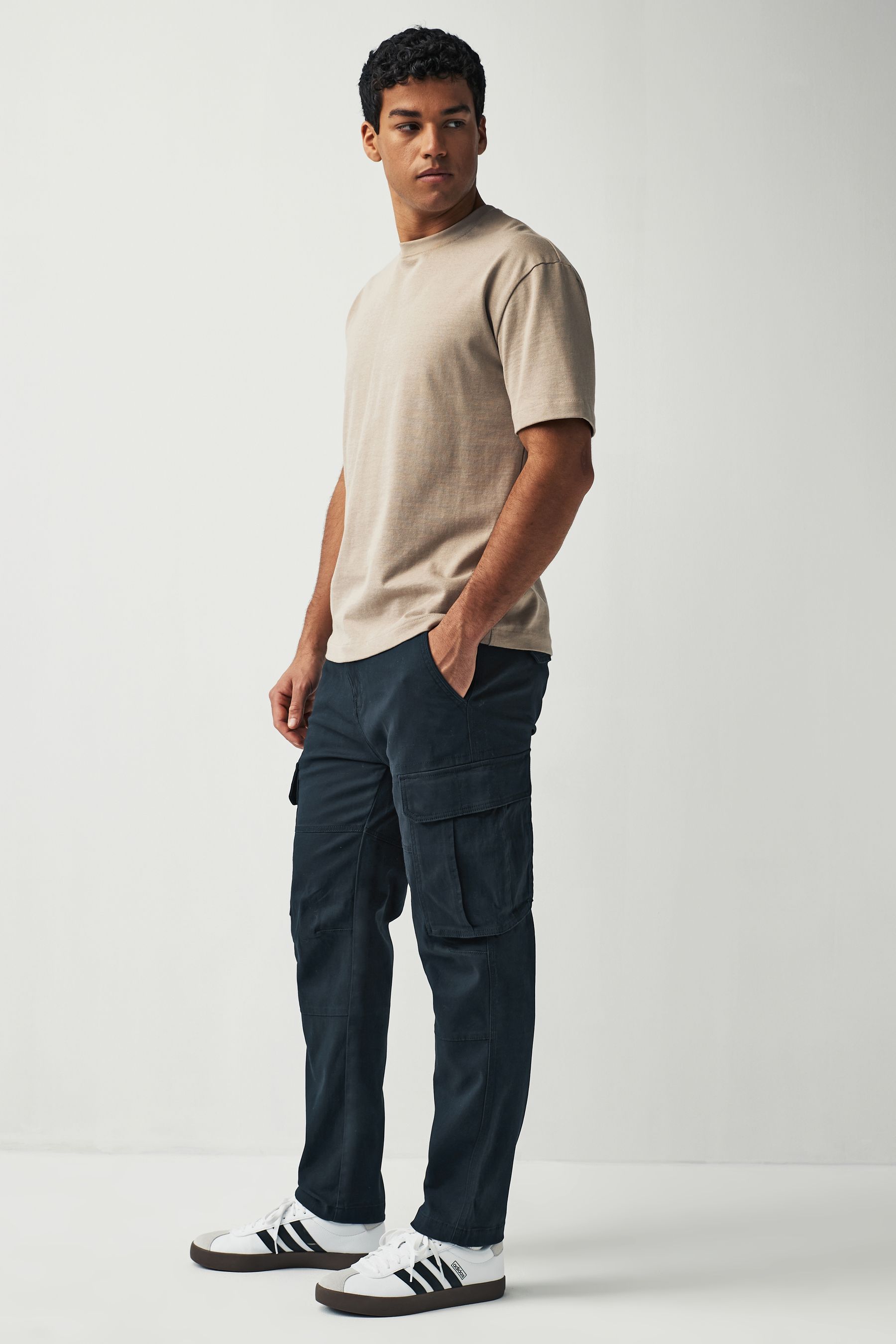 Navy blue stretch cargo pants hotsell