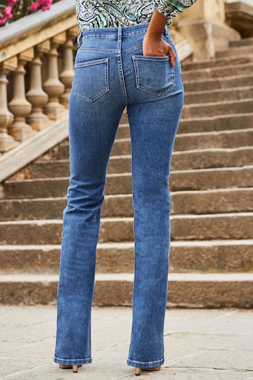 Sosandar Blue Mid Rise Bootcut Jeans