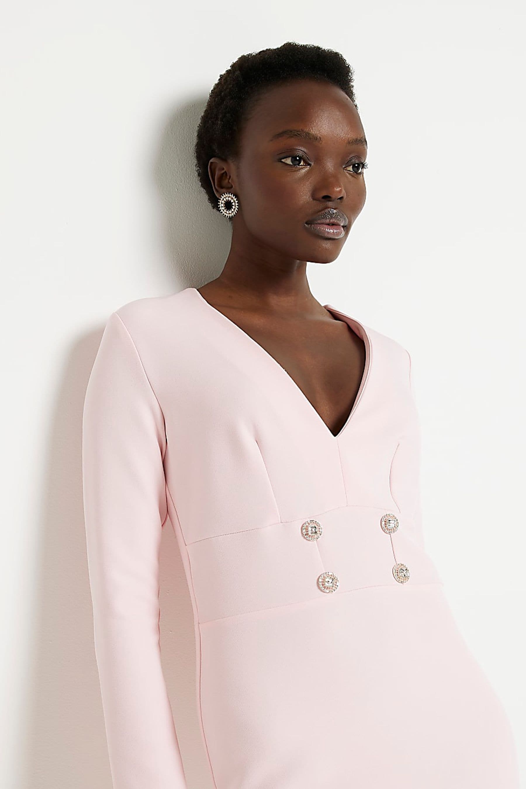 Baby pink online blazer dress