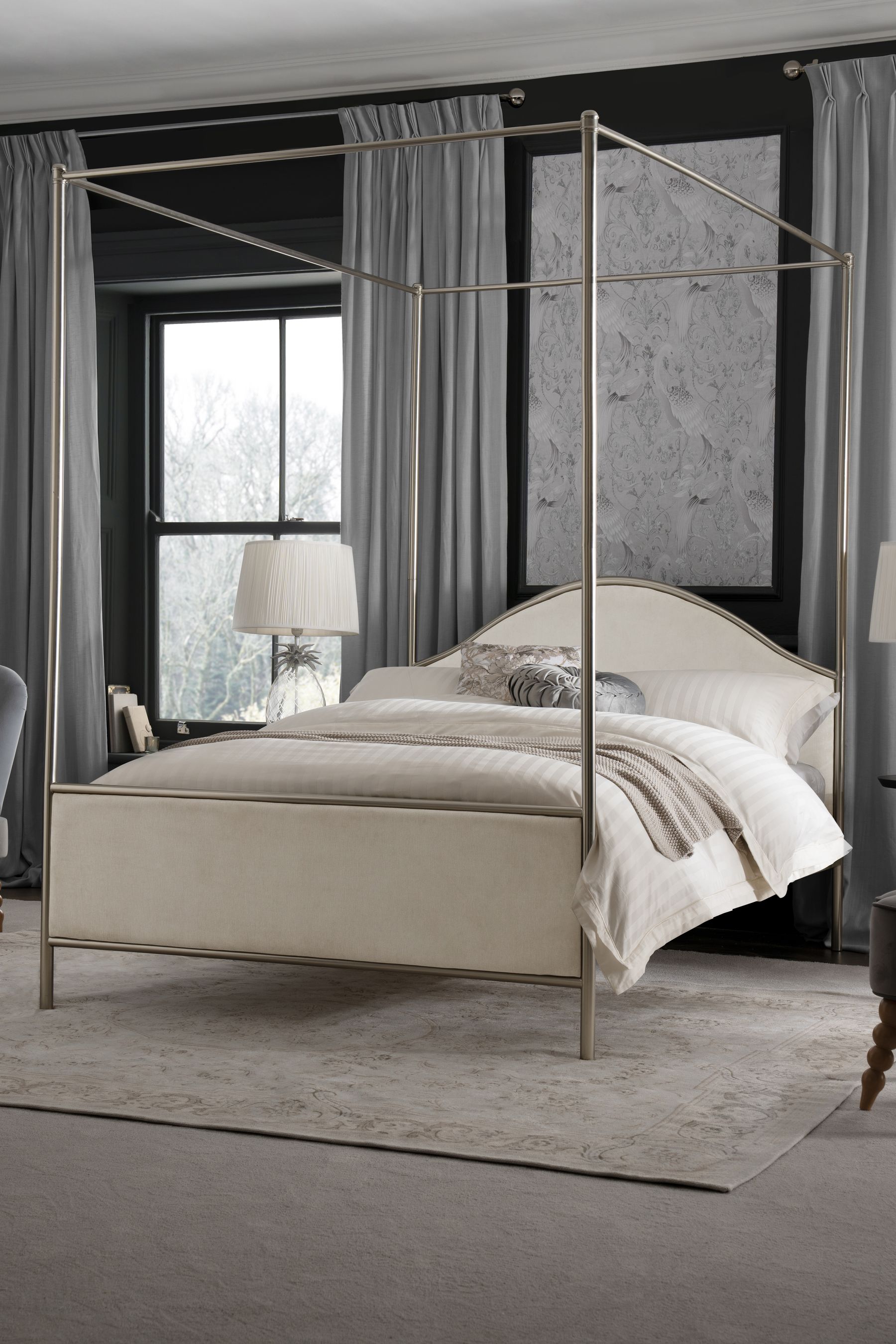 Four poster bed cheap white company