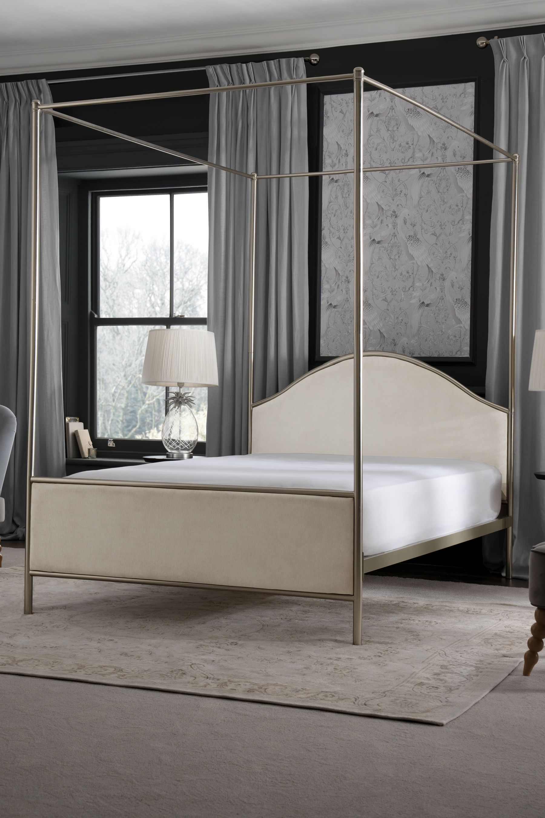 Buy Laura Ashley Champagne Gold Empingham Metal Bed Frame from the