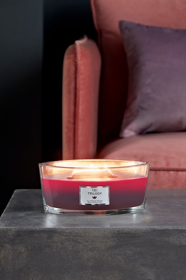 Woodwick Red Ellipse Trilogy Sun Ripened Berries Candle