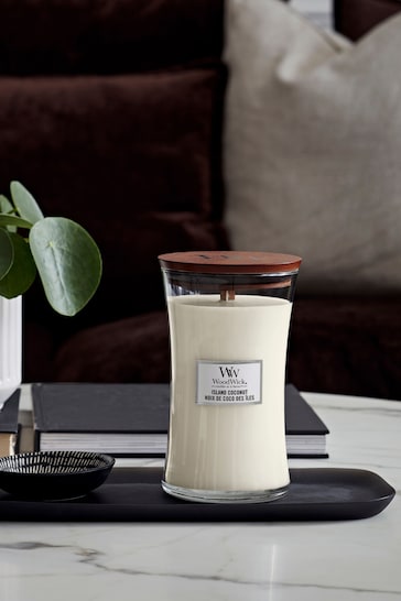 Woodwick White Large Hourglass Island Coconut Candle