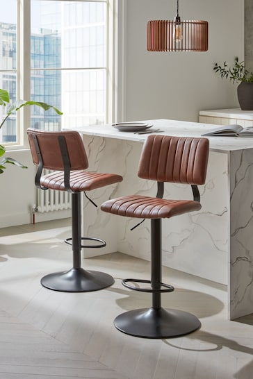 Faux Leather Tan Brown Aiden Bar Stool