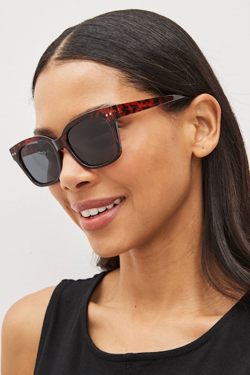 Red Bricktop rectangular-frame sunglasses