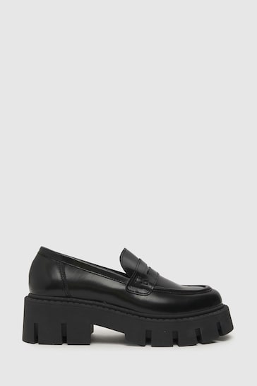 Buy Schuh Lauren Chunky Leather Black Loafers from the Next UK online shop