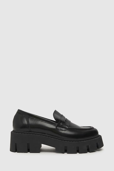 Schuh Lauren Chunky Leather Black Loafers