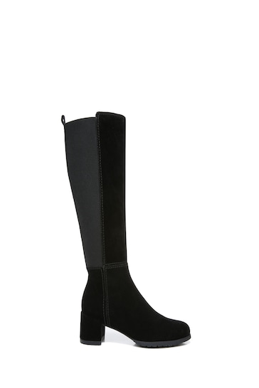 Naturalizer Brent Suede Wide Calf Knee High Black Boots