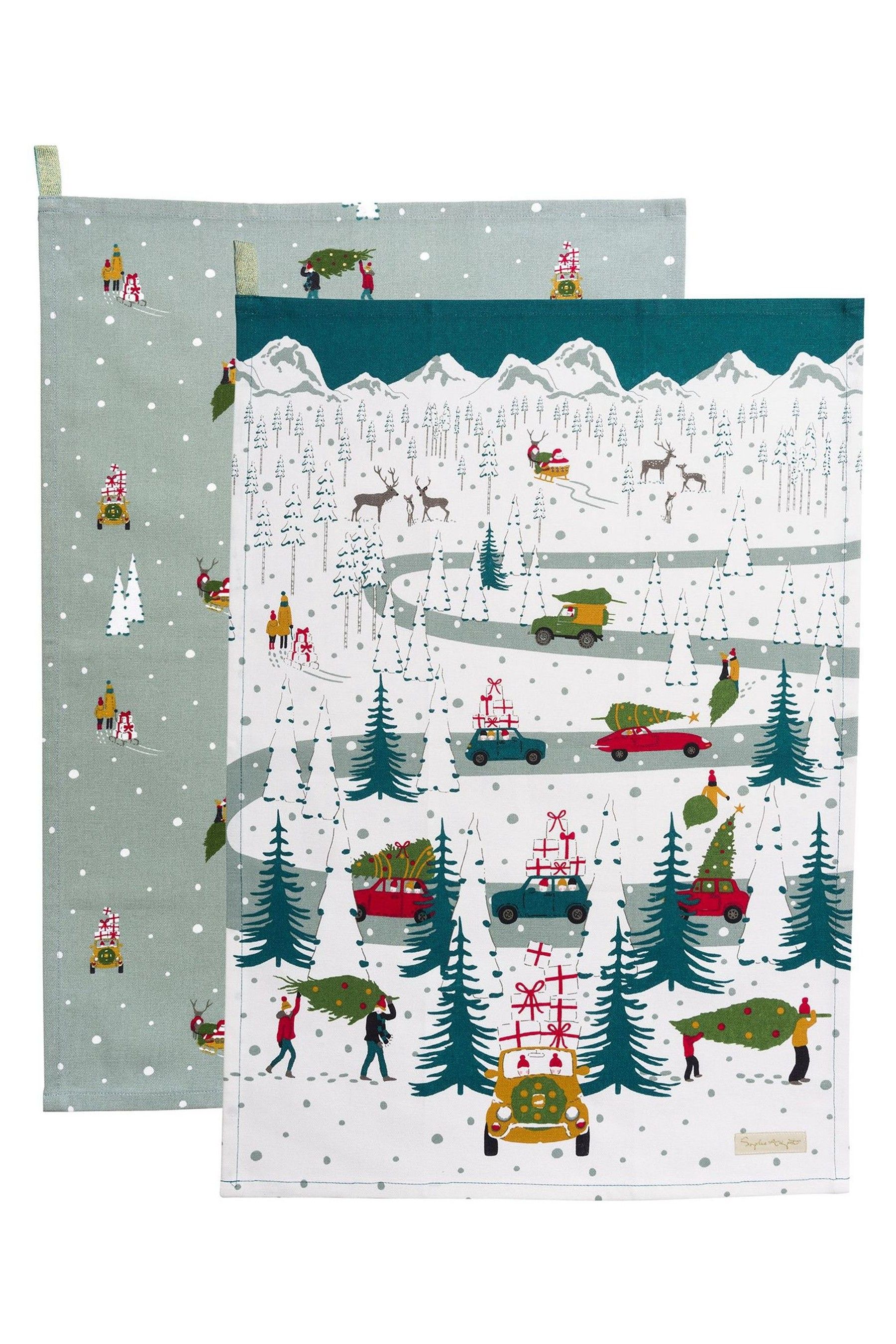 Festive tea towels on sale
