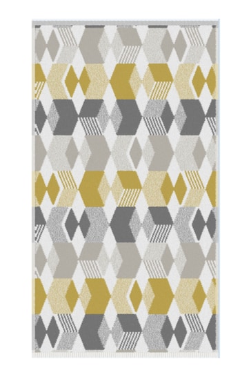 Fusion Grey Hexagon Jacquard Towel