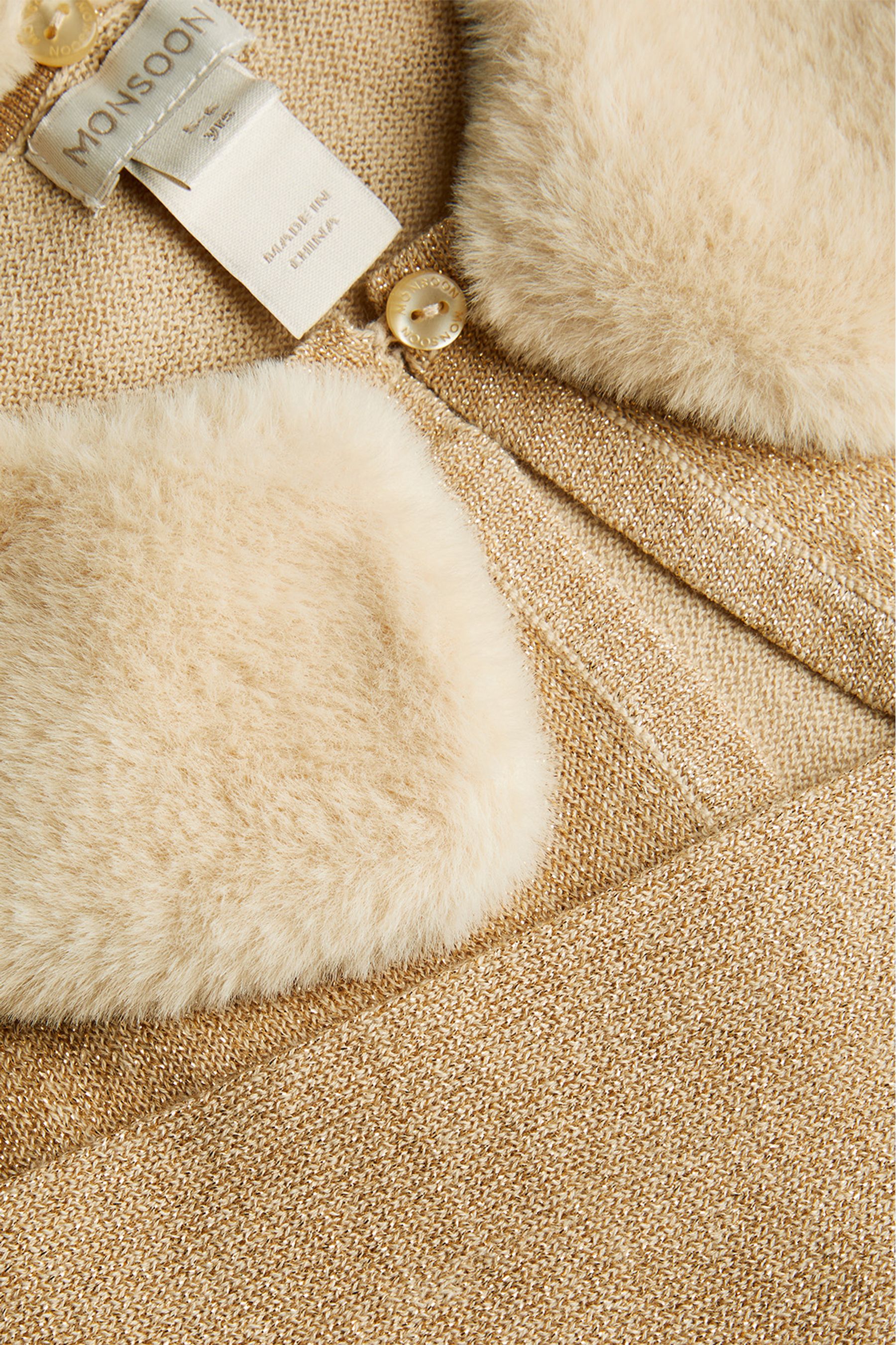 Faux fur shop lined cardigan