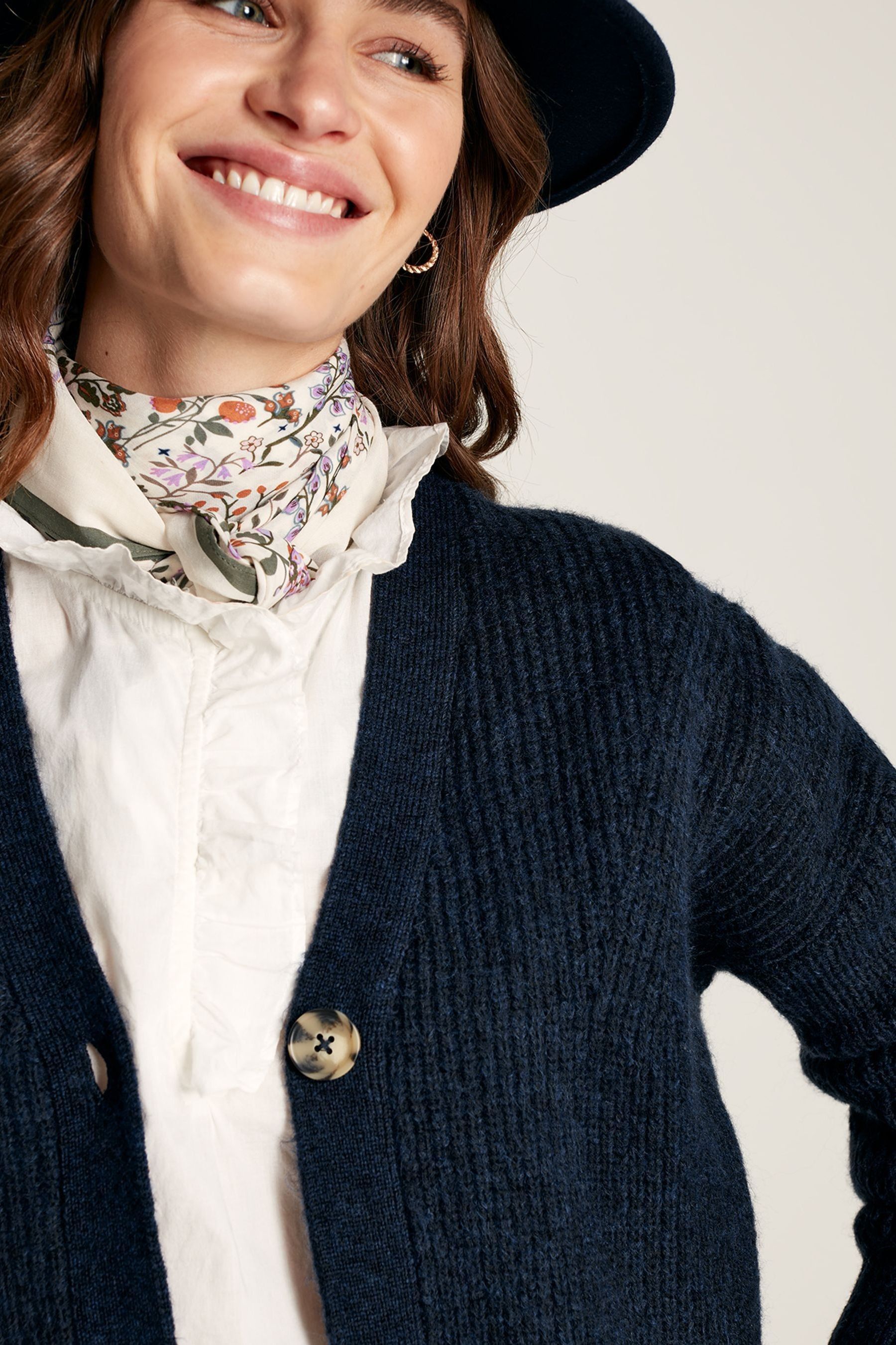 Joules top navy cardigan