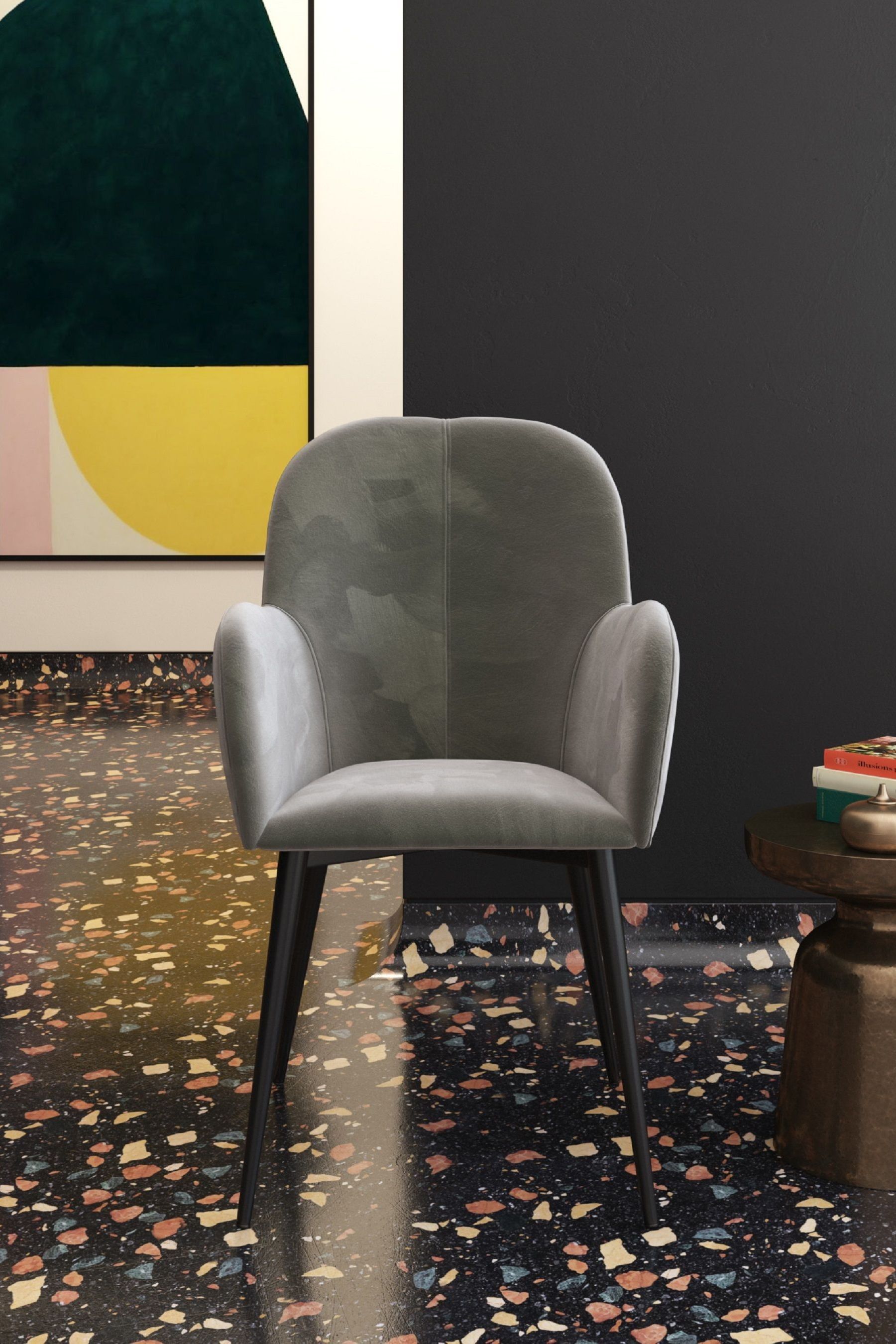 Red and gray accent chair sale