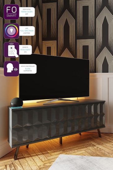 Frank Olsen Grey Elevate Smart LED Corner TV Stand