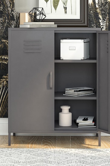 Dorel Home Grey Europe Bradford 2 Door Metal Storage Cabinet