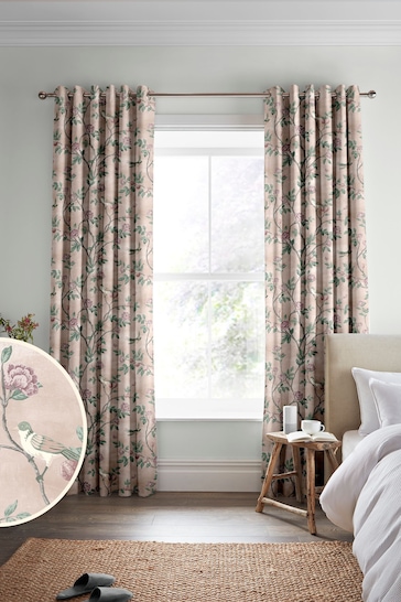 Laura Ashley Blush Pink Eglantine Made To Measure Curtains