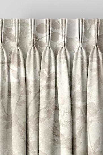 Laura Ashley White Sands Brown Eglantine Made To Measure Curtains