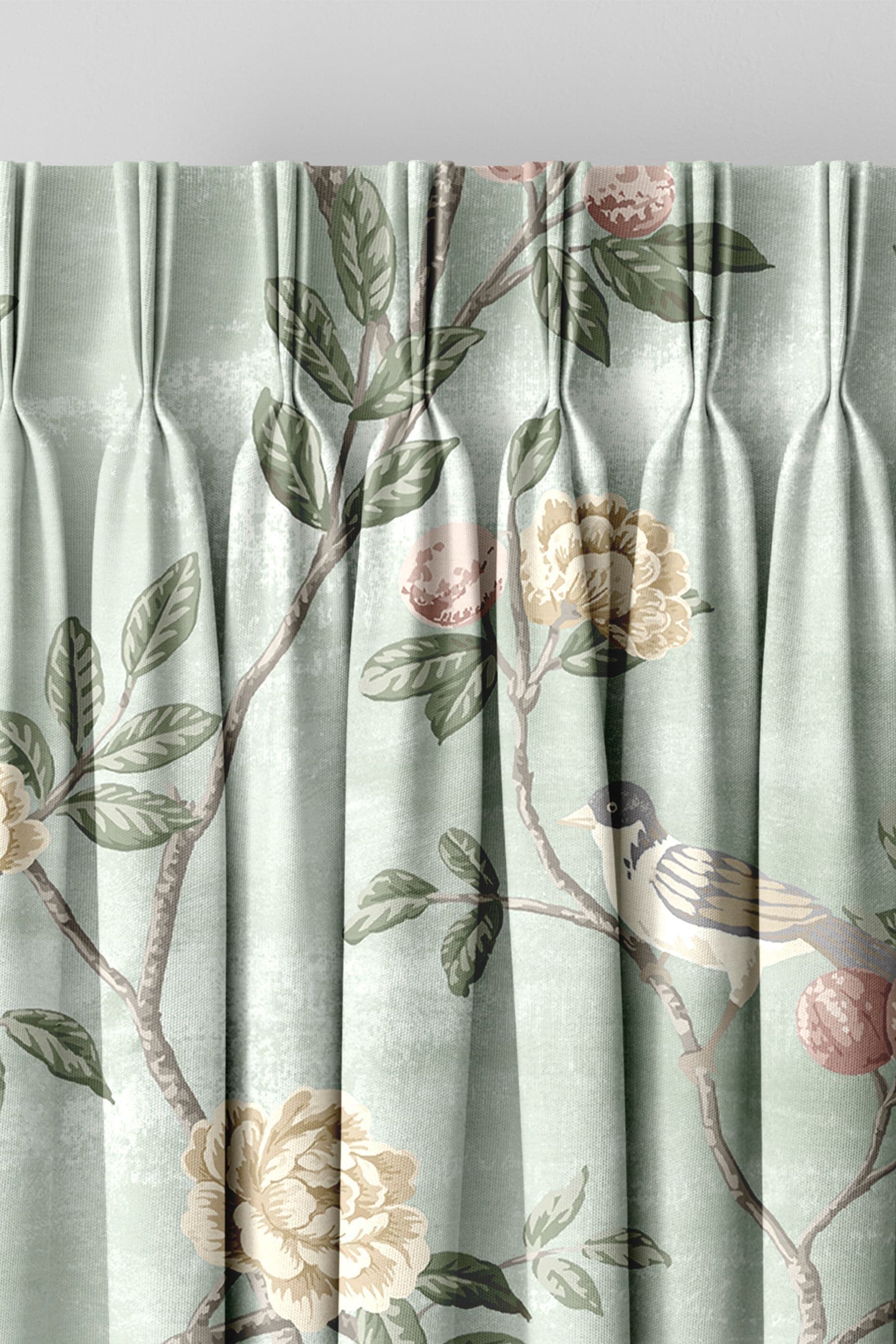 Buy Laura Ashley Smoke Green Eglantine Made To Measure Curtains
