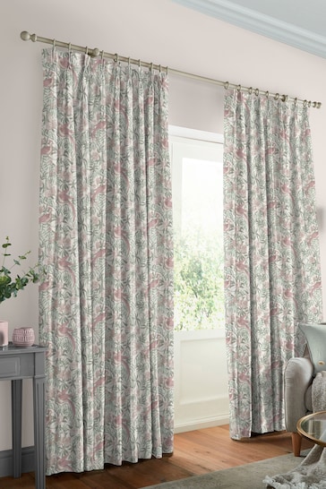 Laura Ashley Mulberry Purple Osterley Birds Made To Measure Curtains