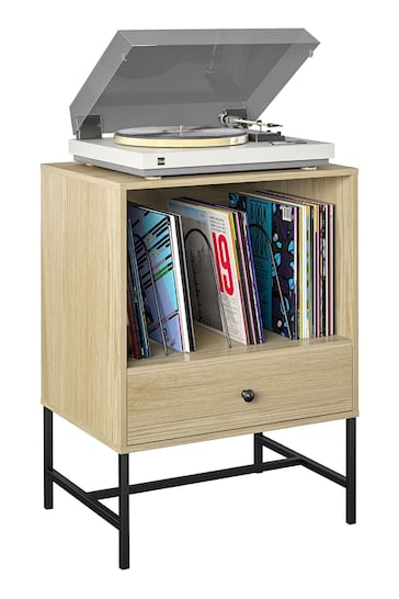 Dorel Home Linseed Oak Europe Tamlin Record Stand