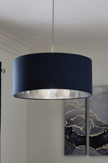 Navy Blue/Grey Drum Rico Drum Easy Fit Lamp Shade
