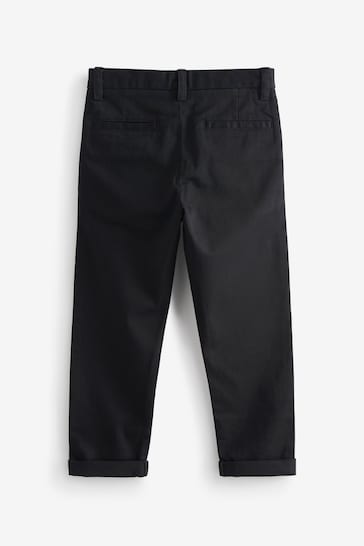 Black Tapered Loose Fit Stretch Chino Trousers (3-17yrs)