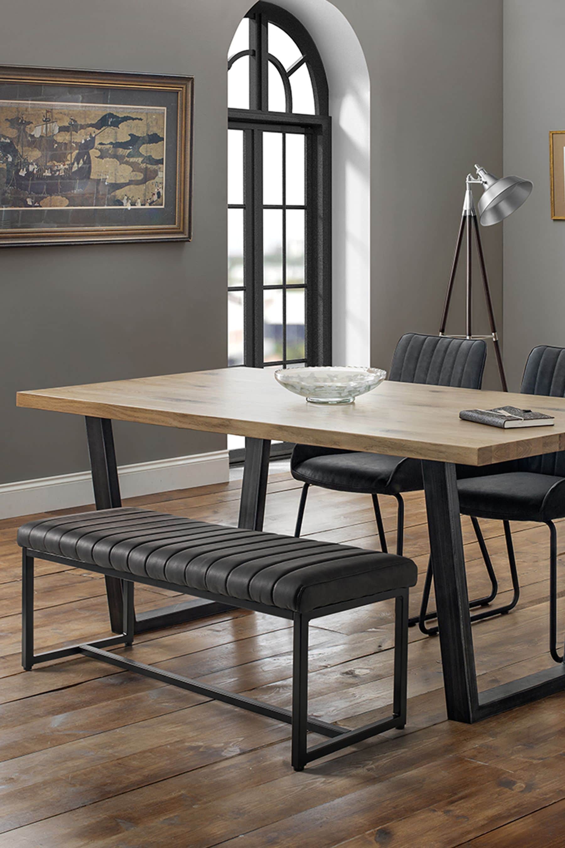 Bourgoin faux new arrivals leather wood bench