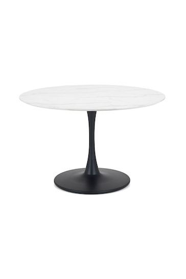 Julian Bowen White Holland Round 4 Seater Dining Table