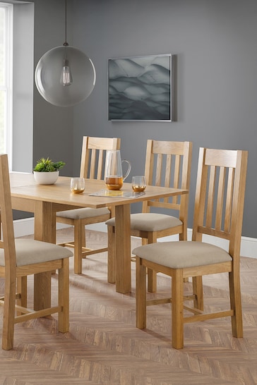 Julian Bowen Brown Astoria Flip-Top 6 Seater Dining Table And Hereford Chairs Set