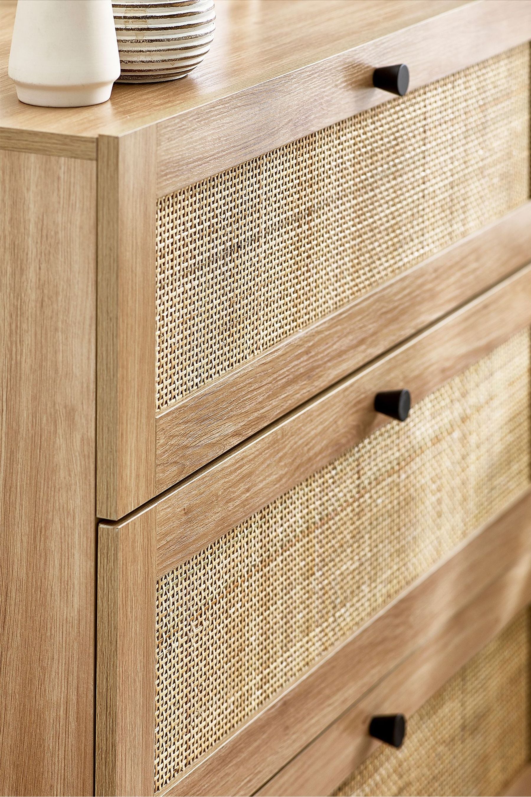 Julian Bowen Brown Padstow 3 Drawer Rattan Chest