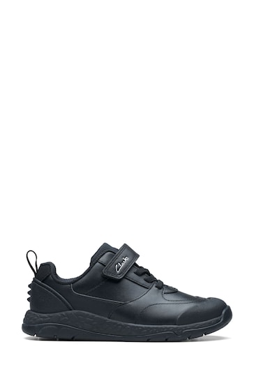Clarks Black Multi Fit Leather Steggy Stride Shoes