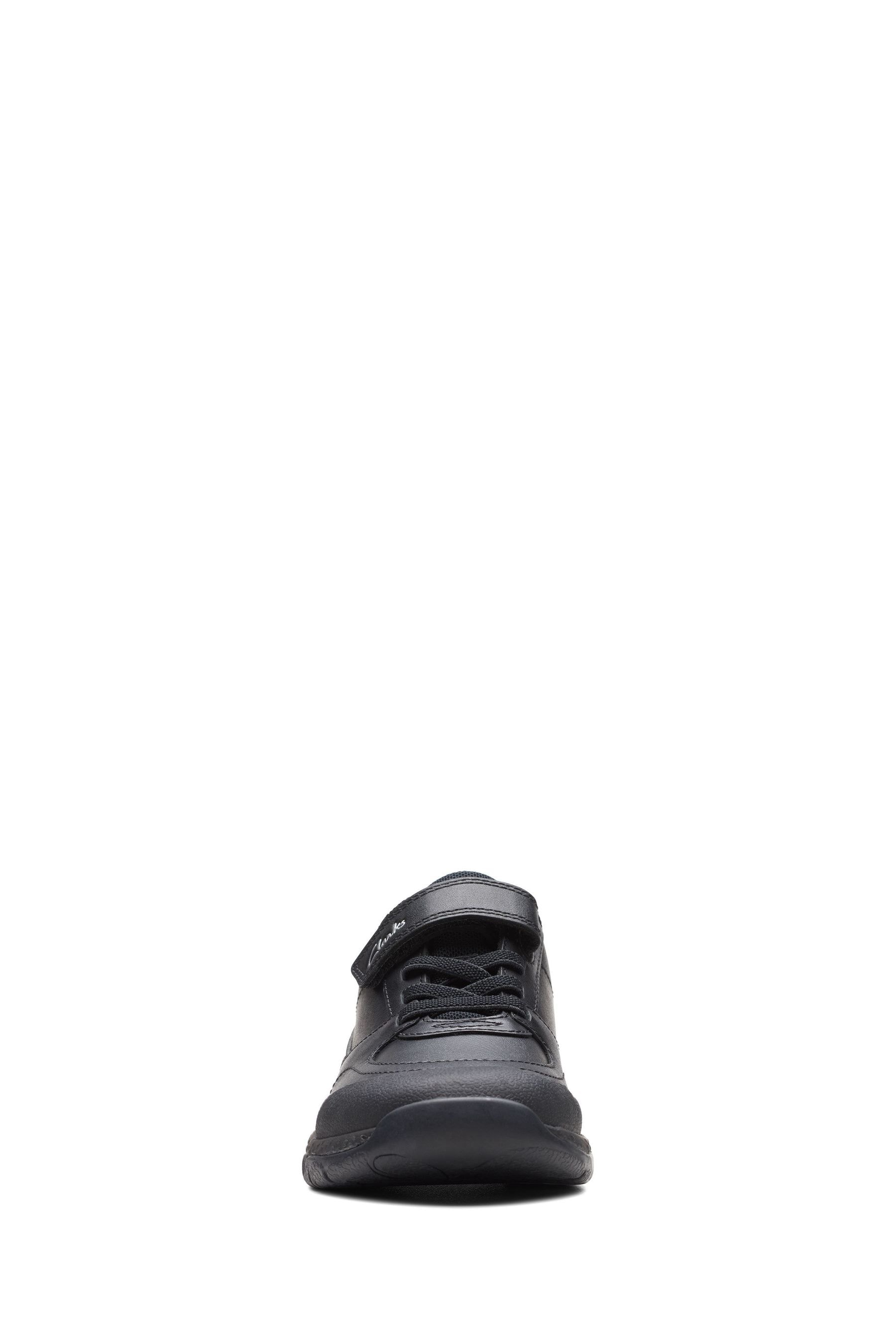 Clarks Black Multi Fit Leather Steggy Stride Shoes