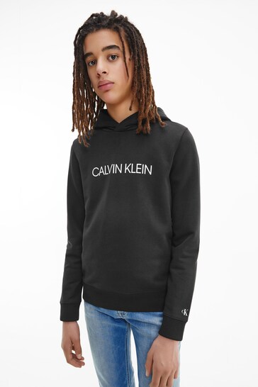 Calvin Klein Jeans Boys Black Institutional Logo Hoodie