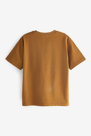 Tan Brown/Khaki Green Relaxed Fit T-Shirts 4 Pack (3-16yrs)