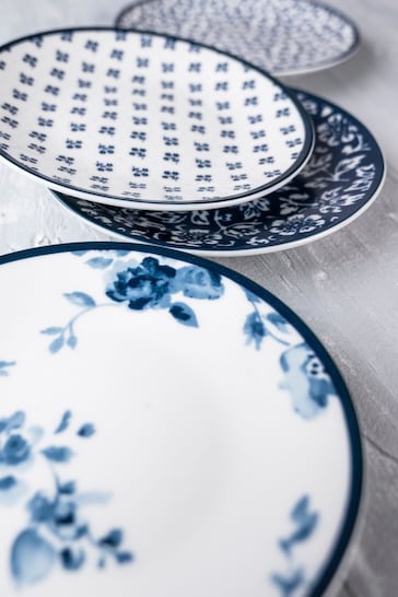 Buy Laura Ashley Set of 4 Blue Blueprint Collectables Petit Four Plates  from the Next UK online shop