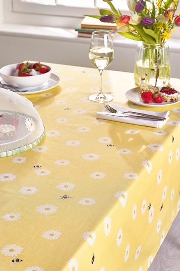 Yellow Daisy Bee Wipe Clean Tablecloth