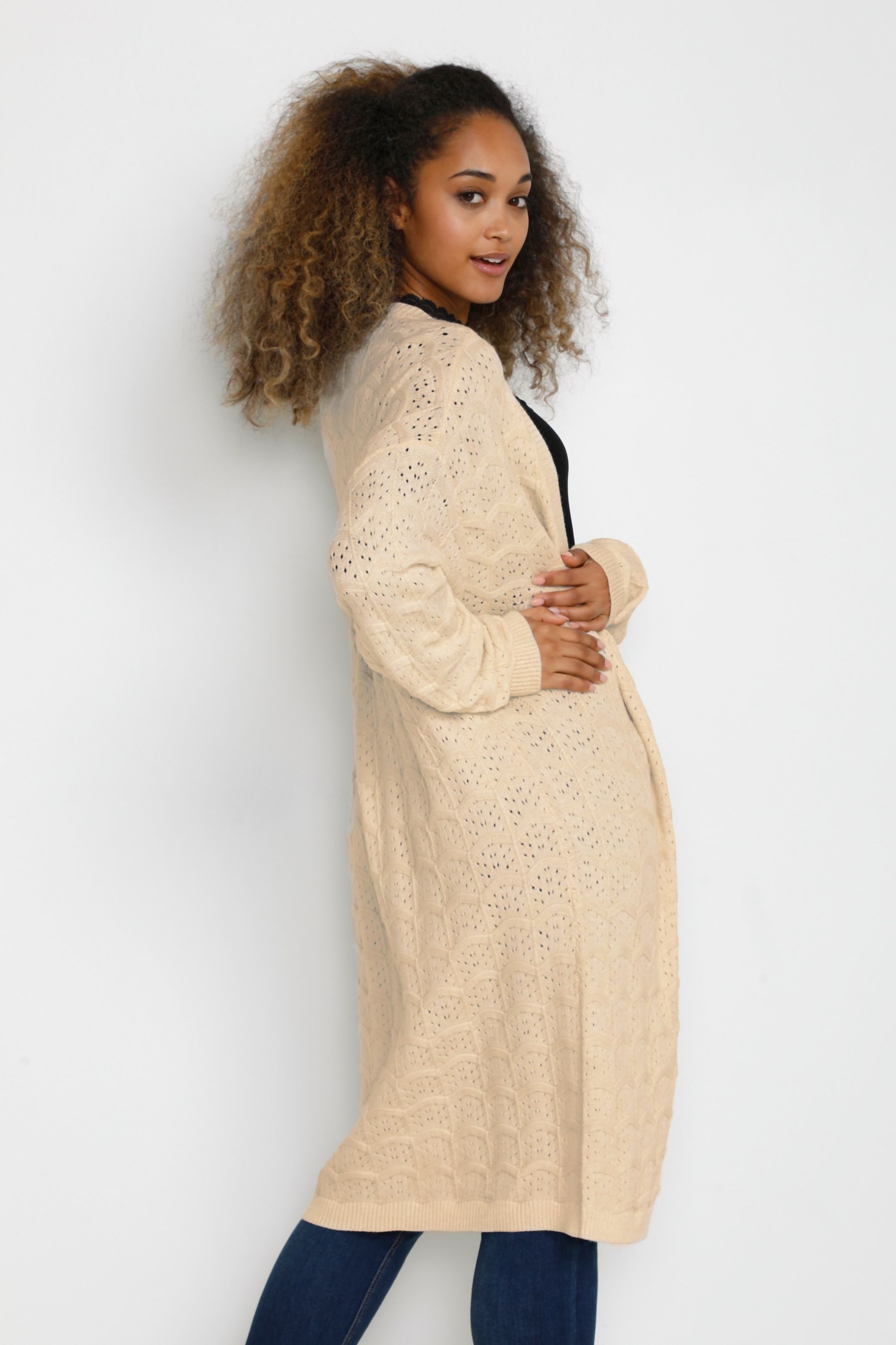 Cream maxi cardigan sale