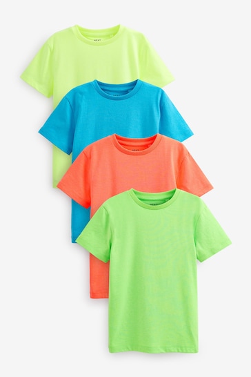 Multi Fluro Short Sleeves T-Shirts 4 Pack (3-16yrs)