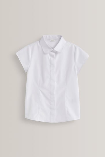White 5 Pack Short Sleeve Fitted School Shirts (3-17yrs)