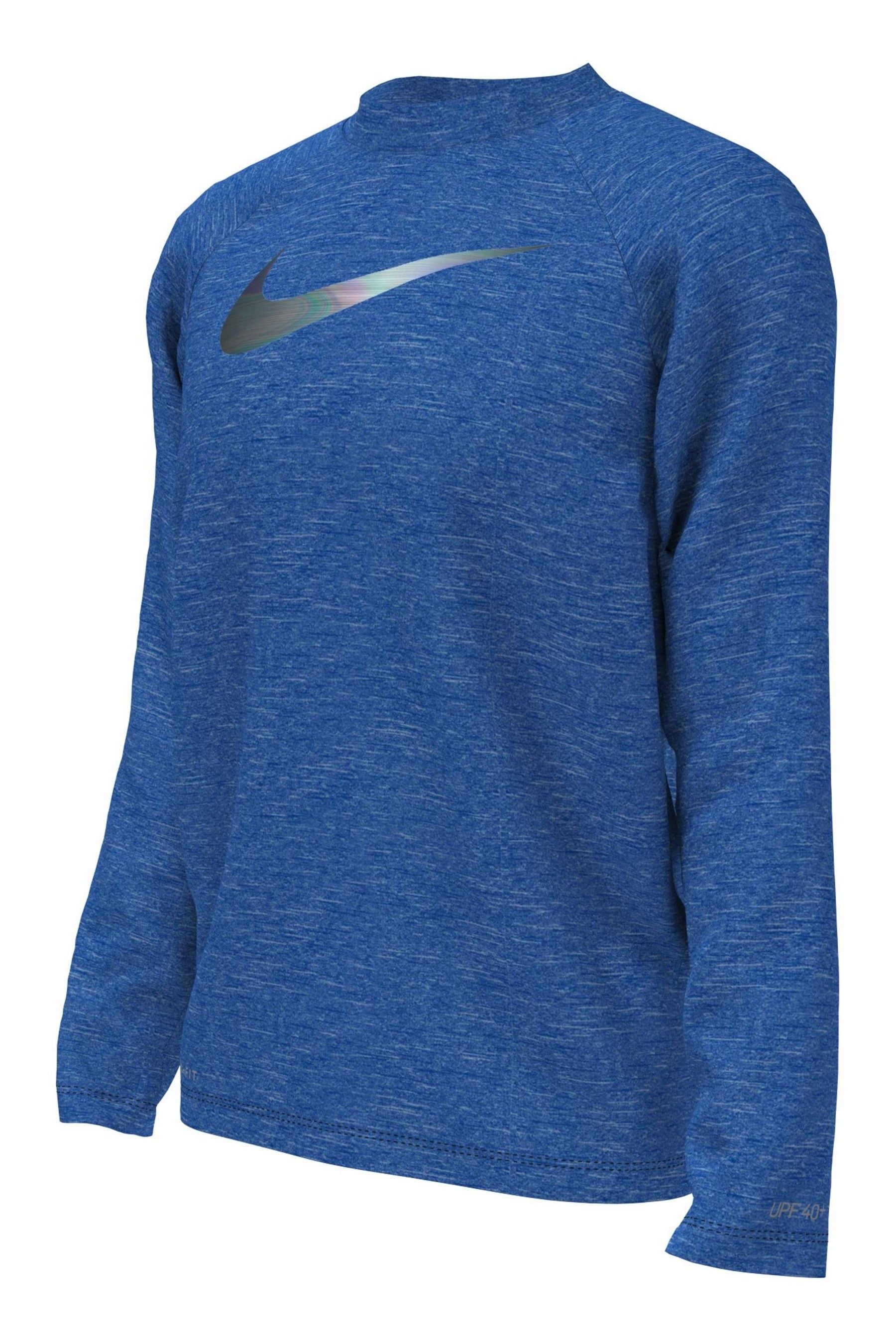Buy Nike Blue Sun Safe Hydroguard Long Sleeve Swim Top from the